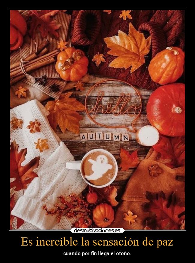 Es increíble la sensación de paz - cuando por fin llega el otoño.