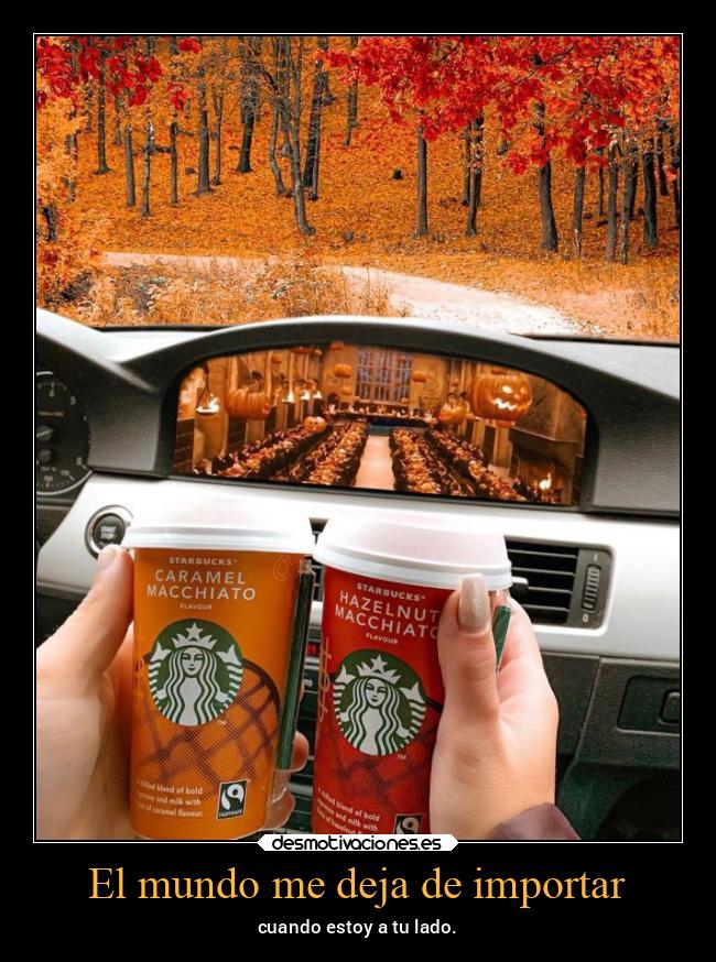 El mundo me deja de importar - cuando estoy a tu lado.