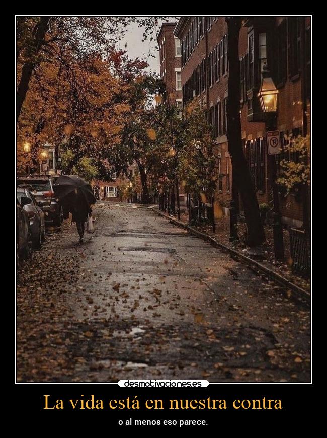 La vida está en nuestra contra - o al menos eso parece.