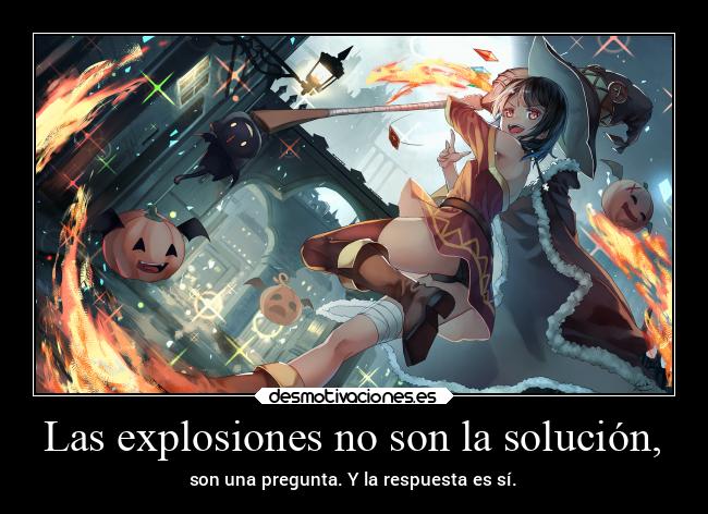 carteles anime desmohalloween2022 konosuba megumin desmotivaciones