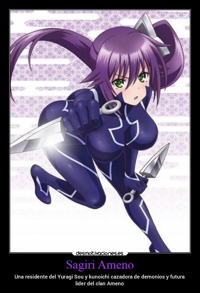 Sagiri Ameno - Una residente del Yuragi Sou y kunoichi cazadora de demonios y futura
lider del clan Ameno
