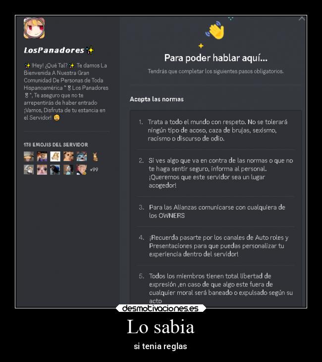 Lo sabia - si tenia reglas