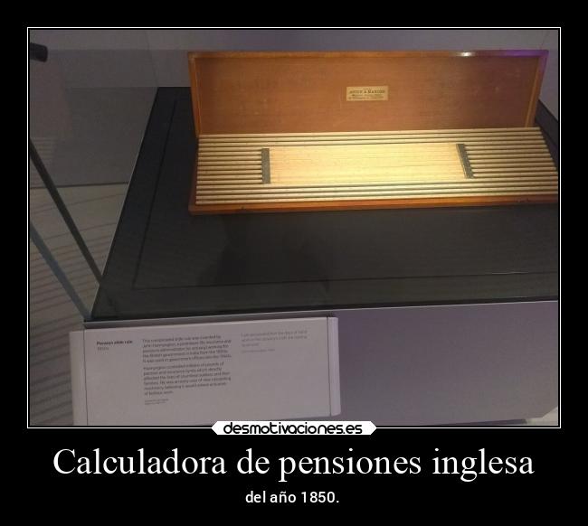 Calculadora de pensiones inglesa - del año 1850.