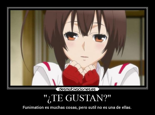 ¿TE GUSTAN? - Funimation es muchas cosas, pero sutil no es una de ellas.