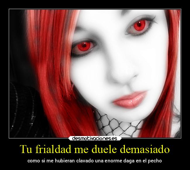 Tu frialdad me duele demasiado - 