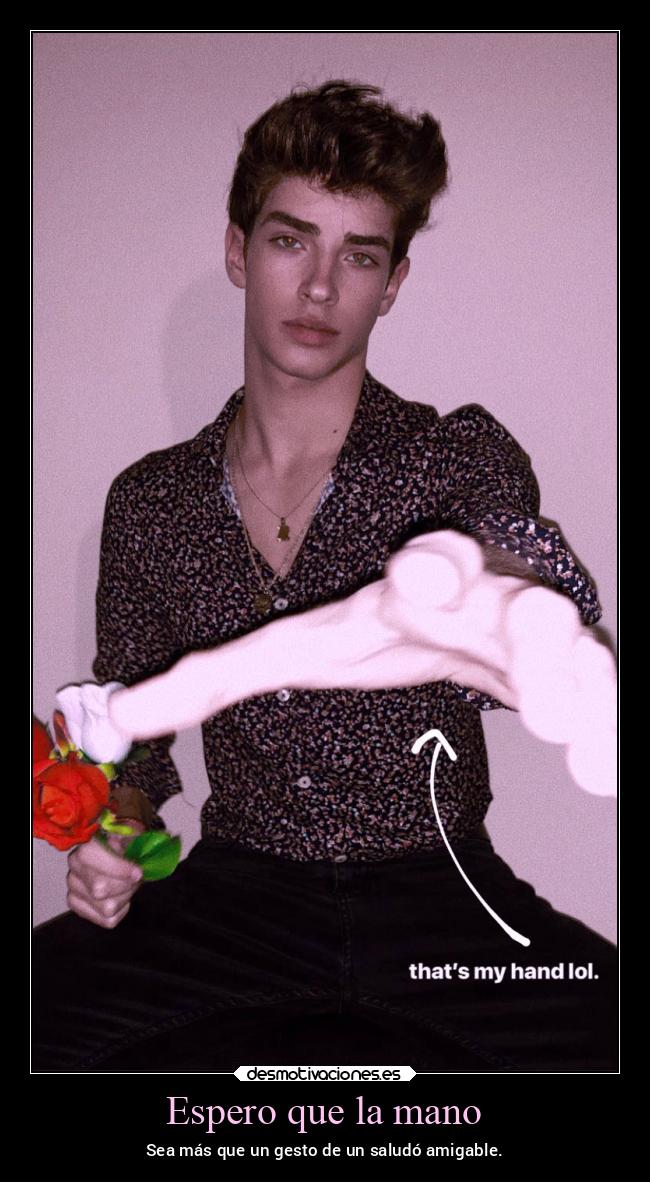 Espero que la mano - Sea más que un gesto de un saludó amigable.