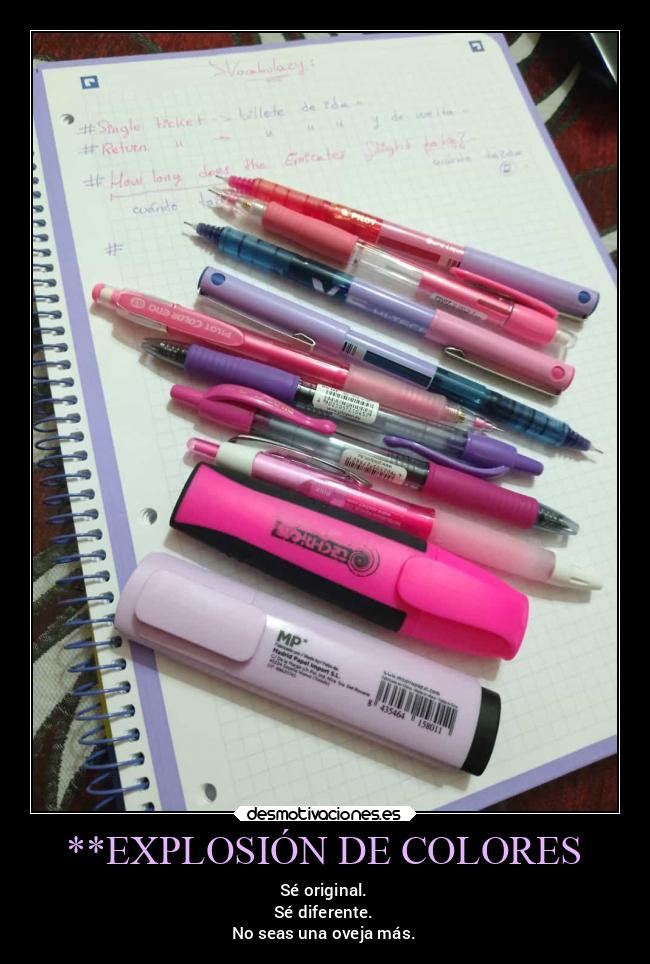 carteles alegria rosayvioleta fucsia lila explosiondecolores pareceazulyrojofijatebienxd oxford libretas desmotivaciones
