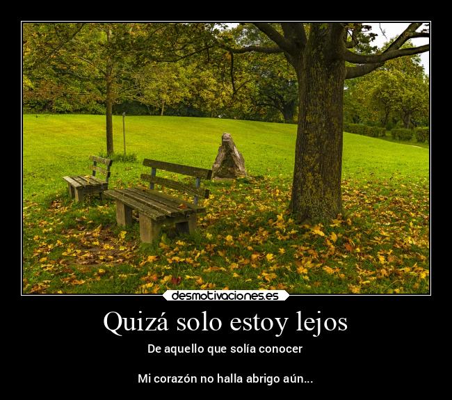 Quizá solo estoy lejos - De aquello que solía conocer
Mi corazón no halla abrigo aún...