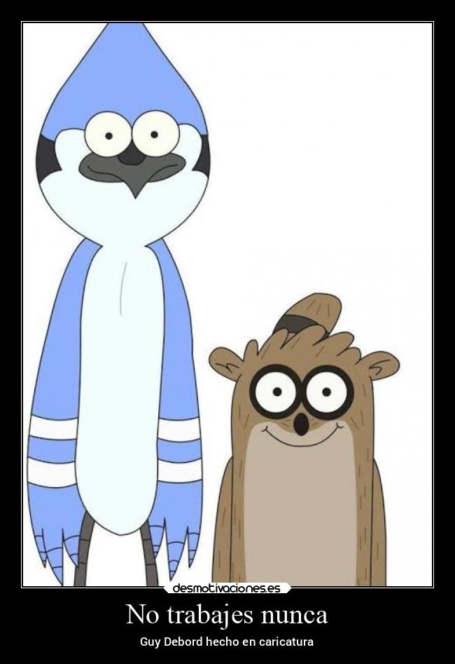 No trabajes nunca - Guy Debord hecho en caricatura
