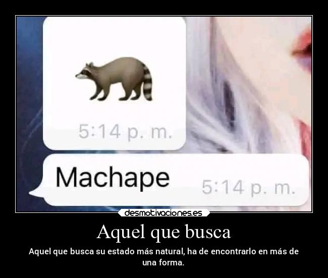 Aquel que busca - Aquel que busca su estado más natural, ha de encontrarlo en más de
una forma.