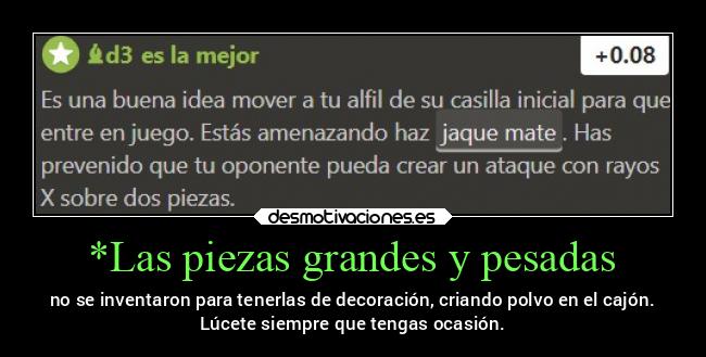 *Las piezas grandes y pesadas - 