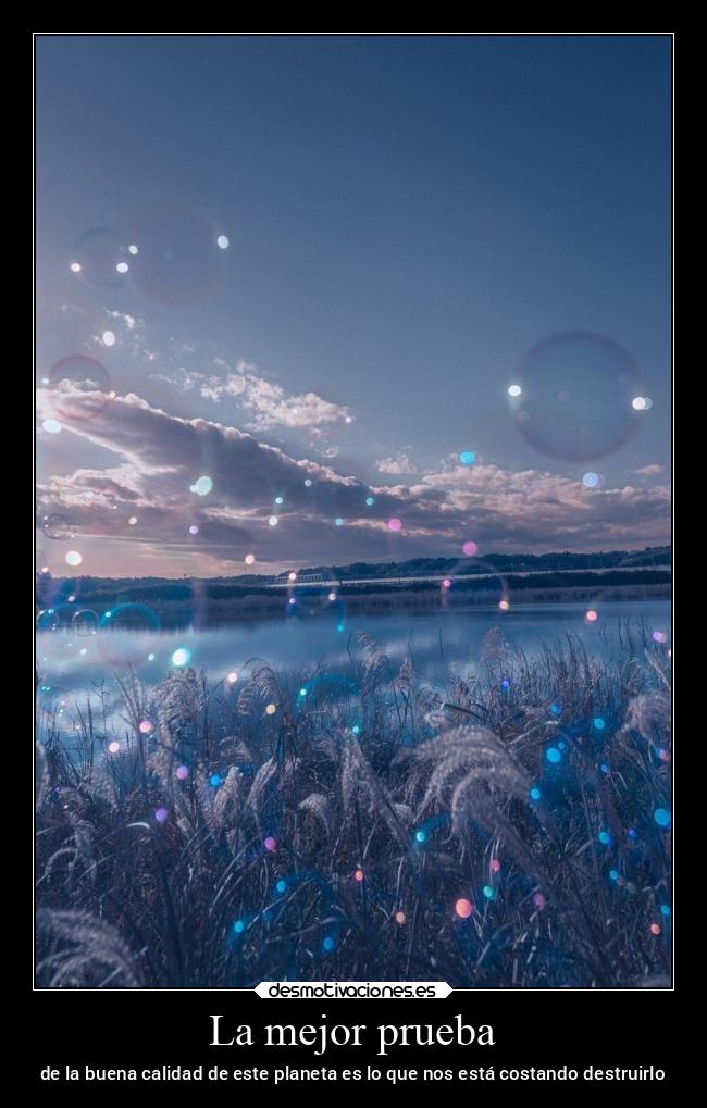 La mejor prueba - de la buena calidad de este planeta es lo que nos está costando destruirlo