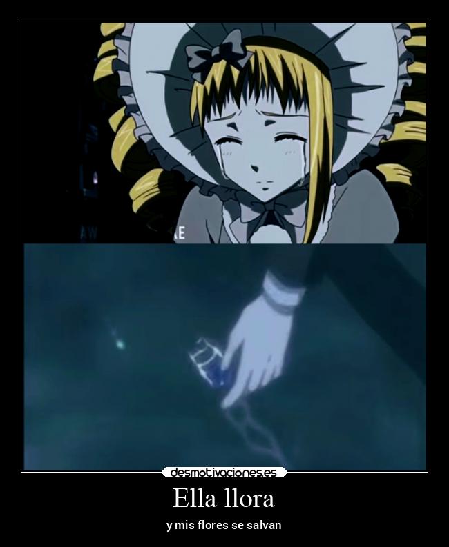 Ella llora - y mis flores se salvan