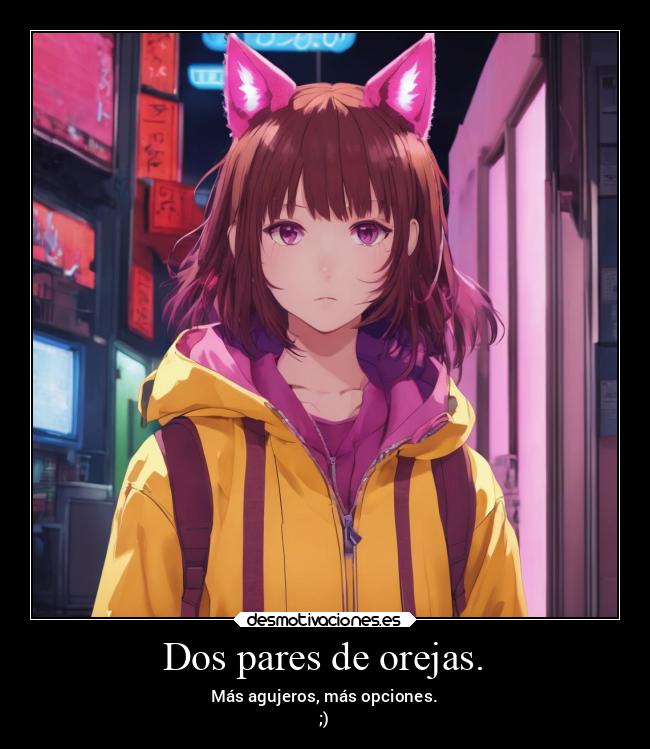 Dos pares de orejas. - Más agujeros, más opciones.
;)