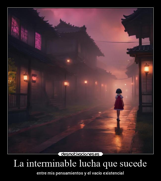 La interminable lucha que sucede - entre mis pensamientos y el vacío existencial