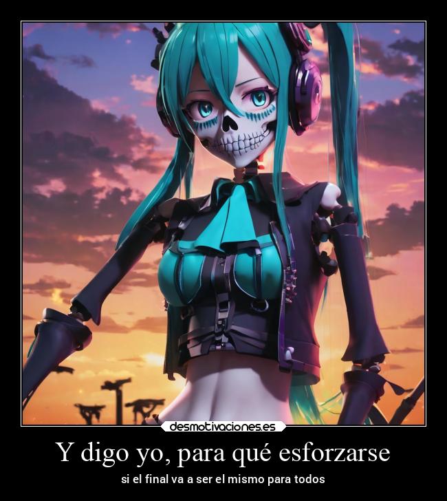 Y digo yo, para qué esforzarse - si el final va a ser el mismo para todos