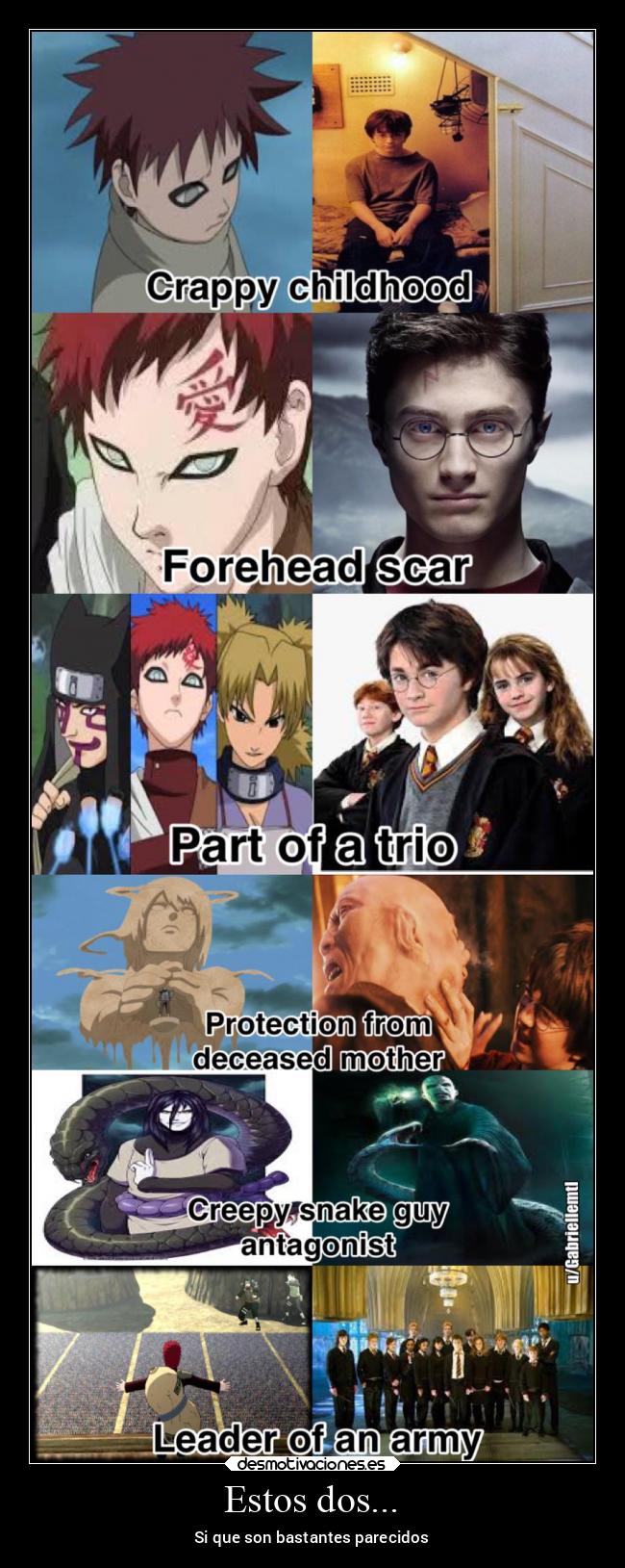 carteles anime naruto literatura harry potter desmotivaciones