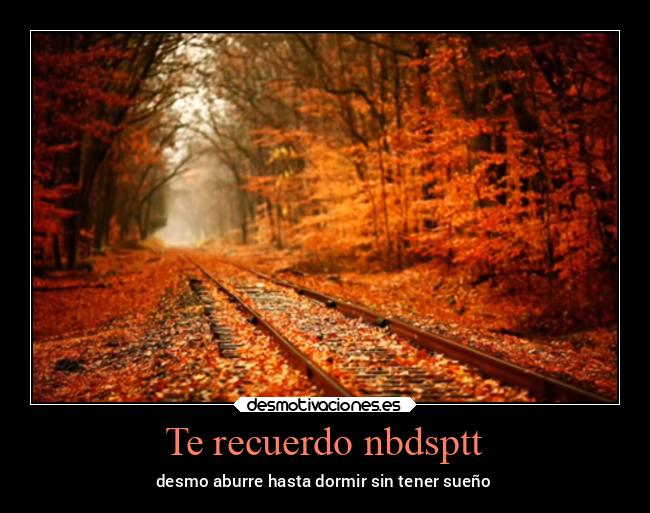 Te recuerdo nbdsptt - desmo aburre hasta dormir sin tener sueño