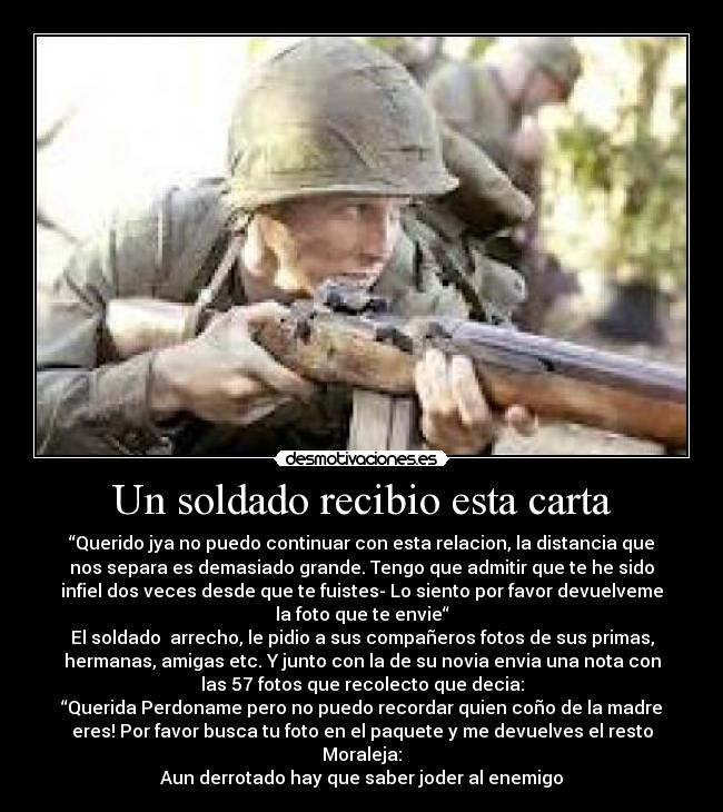 Un soldado recibio esta carta  Desmotivaciones